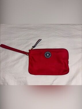 Tommy Hilfiger Red Nylon Wristlet with Logo Patch